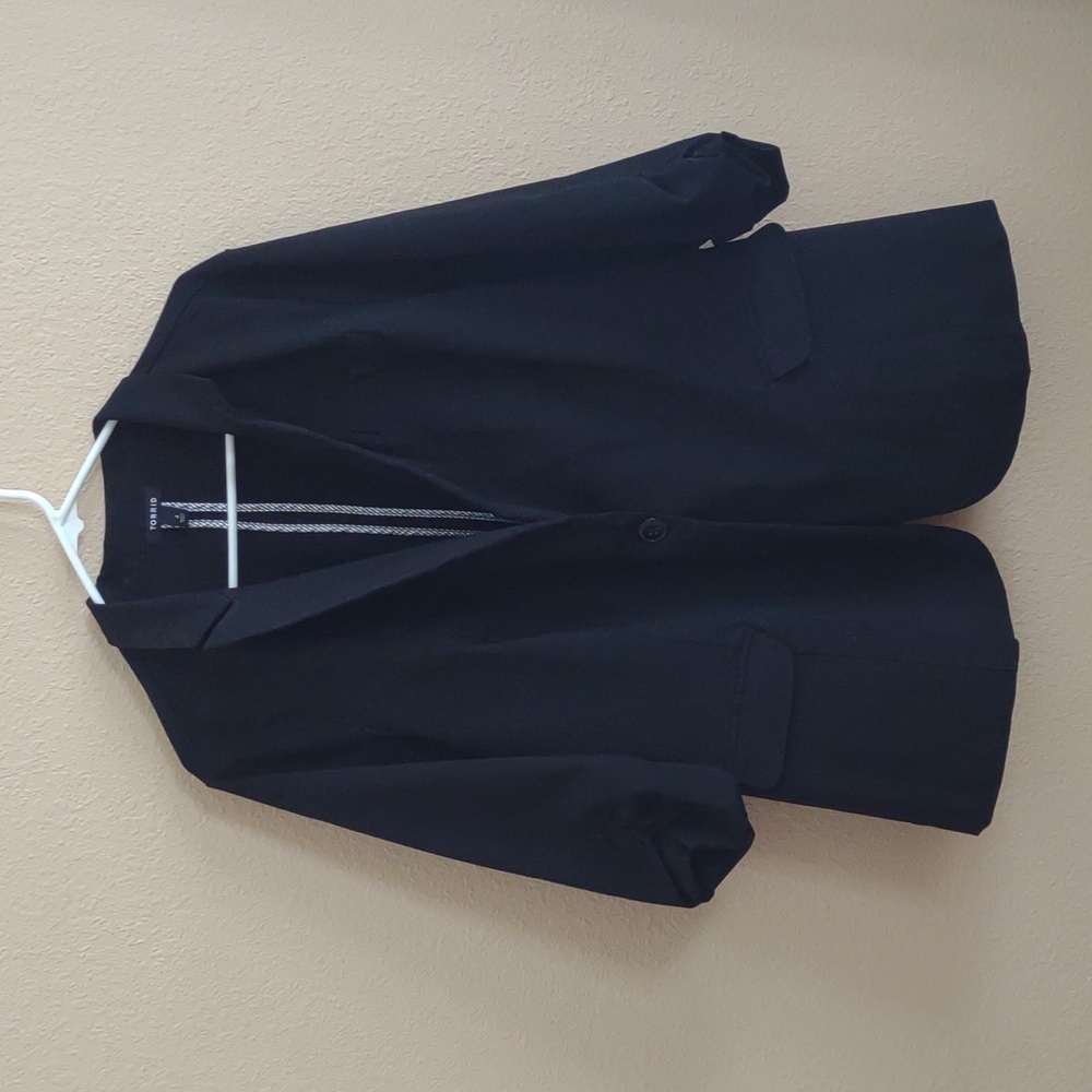 Torrid Black One Button Blazer 3/4 Sleeve Size 4X
